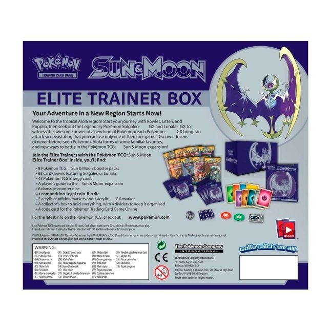 SM 1 Sun & Moon Elite Trainer Box [Lunala]